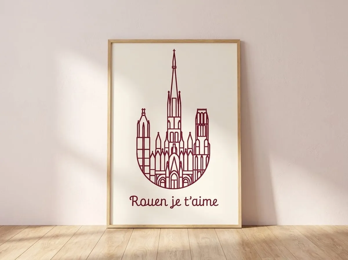 Affiche d’art illustrant la cathédrale de Rouen
