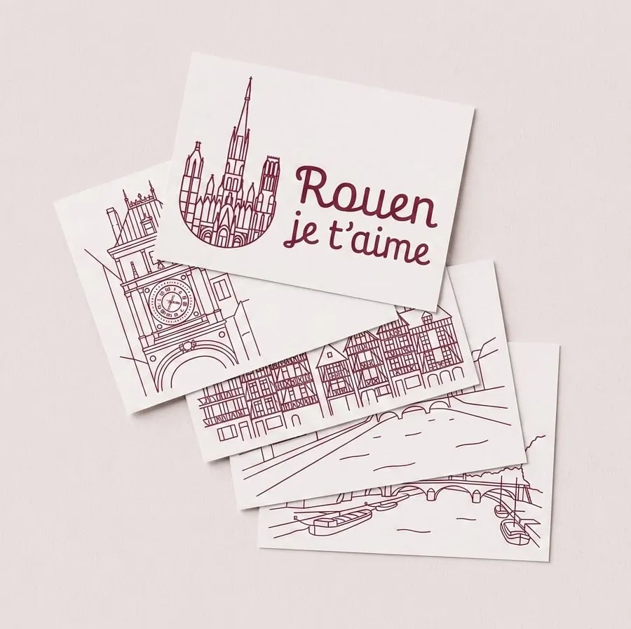 Set de 5 cartes postales
