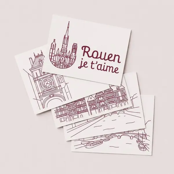Set de 5 cartes postales